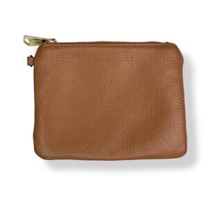 Aimee Kestenberg Zip Pouch Soft Pebble Leather Wristlet Rich Brown Color